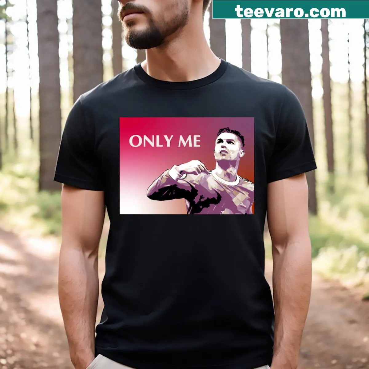 Pop-art t-shirt featuring Cristiano Ronaldo's portrait — on a men's t-shirt