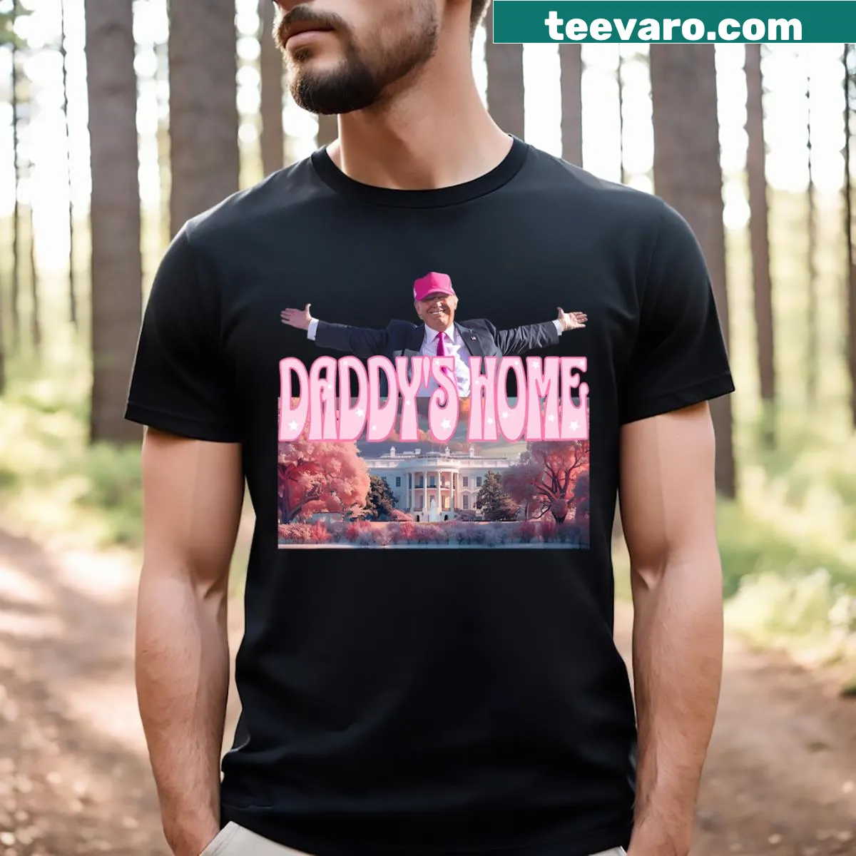 Humorous t-shirt with playful political design — on a men's t-shirt