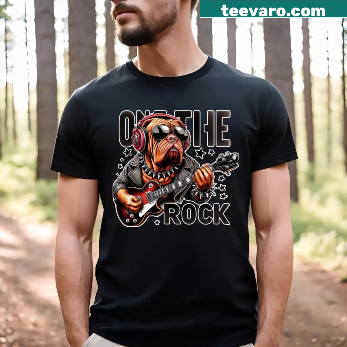 T-shirt featuring a Dogue de Bordeaux illustration for dog lovers — on a men's t-shirt