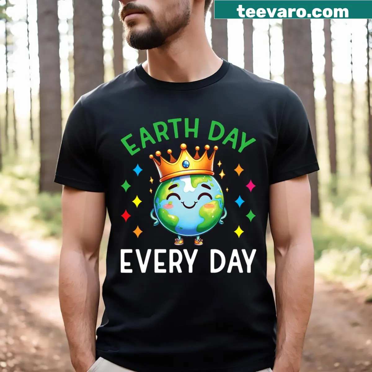 Earth Day T-shirt with humorous 'Go Planet It's Your Earth Day' slogan — on a men's t-shirt