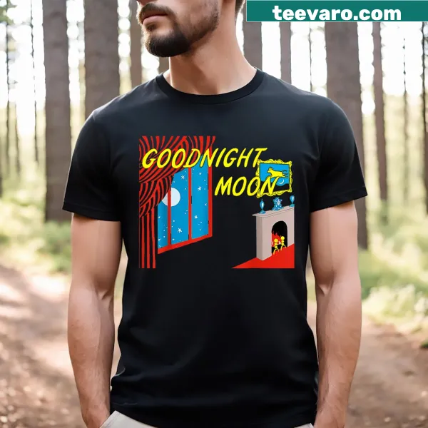 Whimsical moon illustration on a bedtime story T-shirt