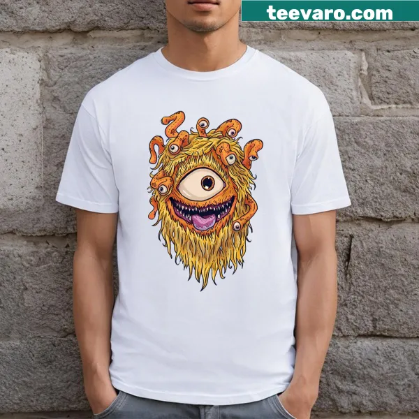 Whimsical Beholder graphic t-shirt for fantasy fans