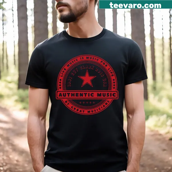 Active tribute to Guy Clark with musical illustration on T-shirt