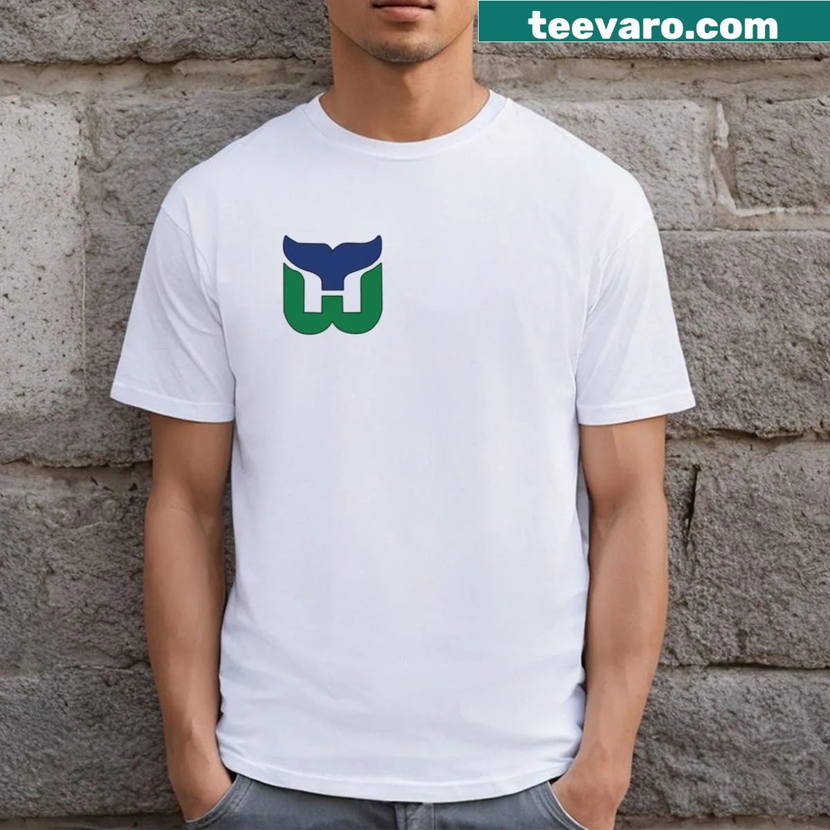 Hartford Whalers logo t-shirt — on a men's t-shirt