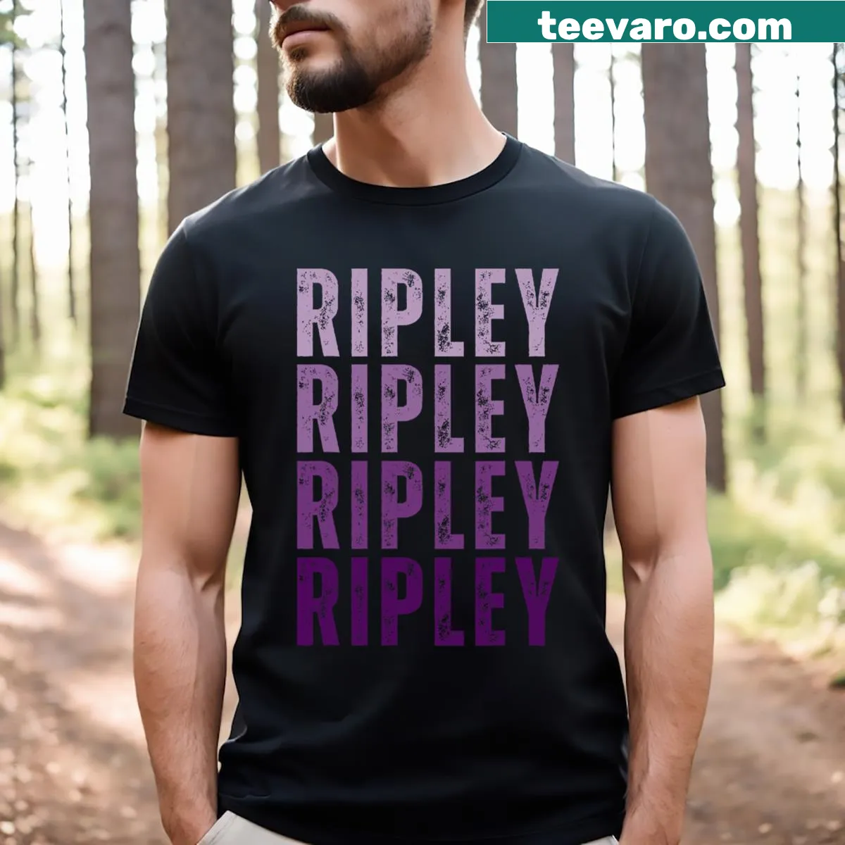 Vintage-style T-shirt with personalized name Ripley — on a men's t-shirt
