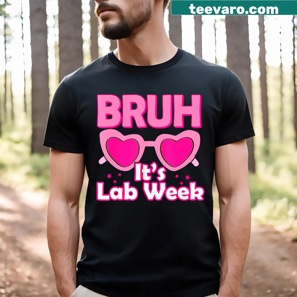 Funny Lab Week 2024 medical T-shirt with humorous phrase — on a men's t-shirt