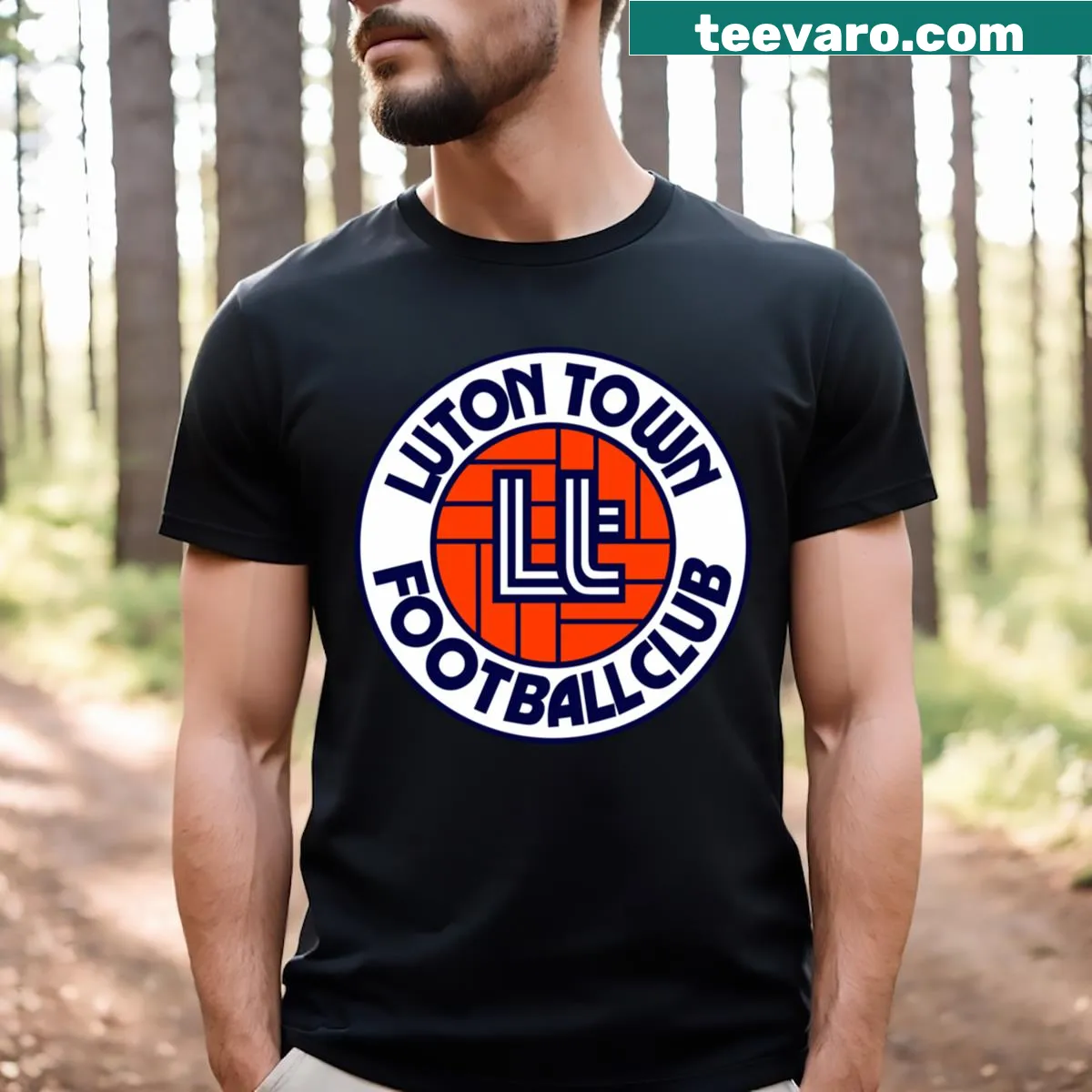 Luton Town T-shirt featuring the club's emblem — on a men's t-shirt