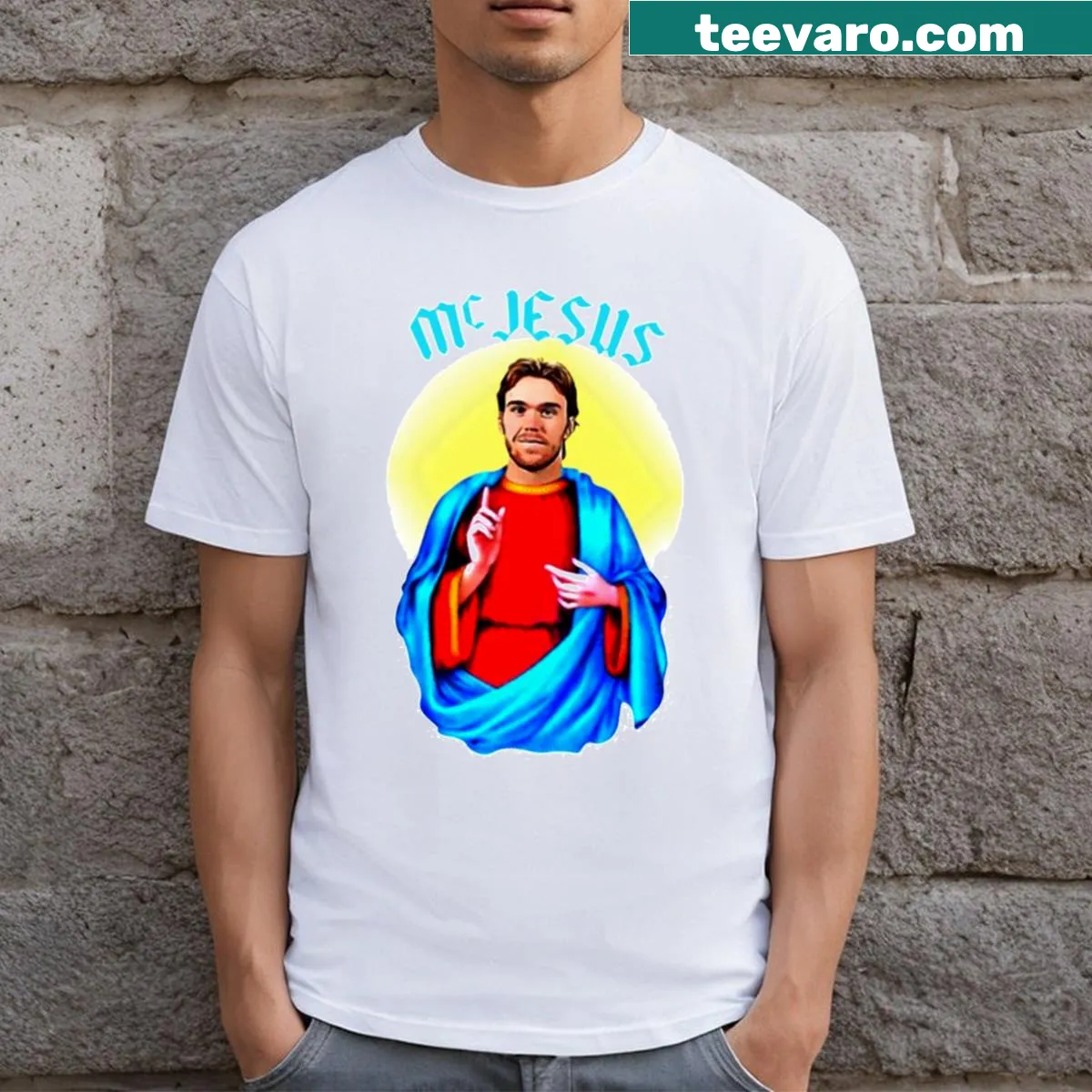 Humorous T-shirt with a playful hockey theme. — on a men's t-shirt
