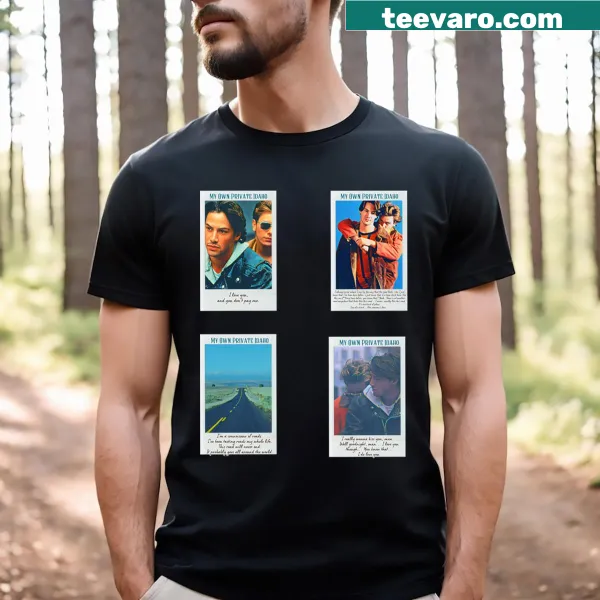 Travel-themed T-shirt with ‘My Own Private Idaho’ text