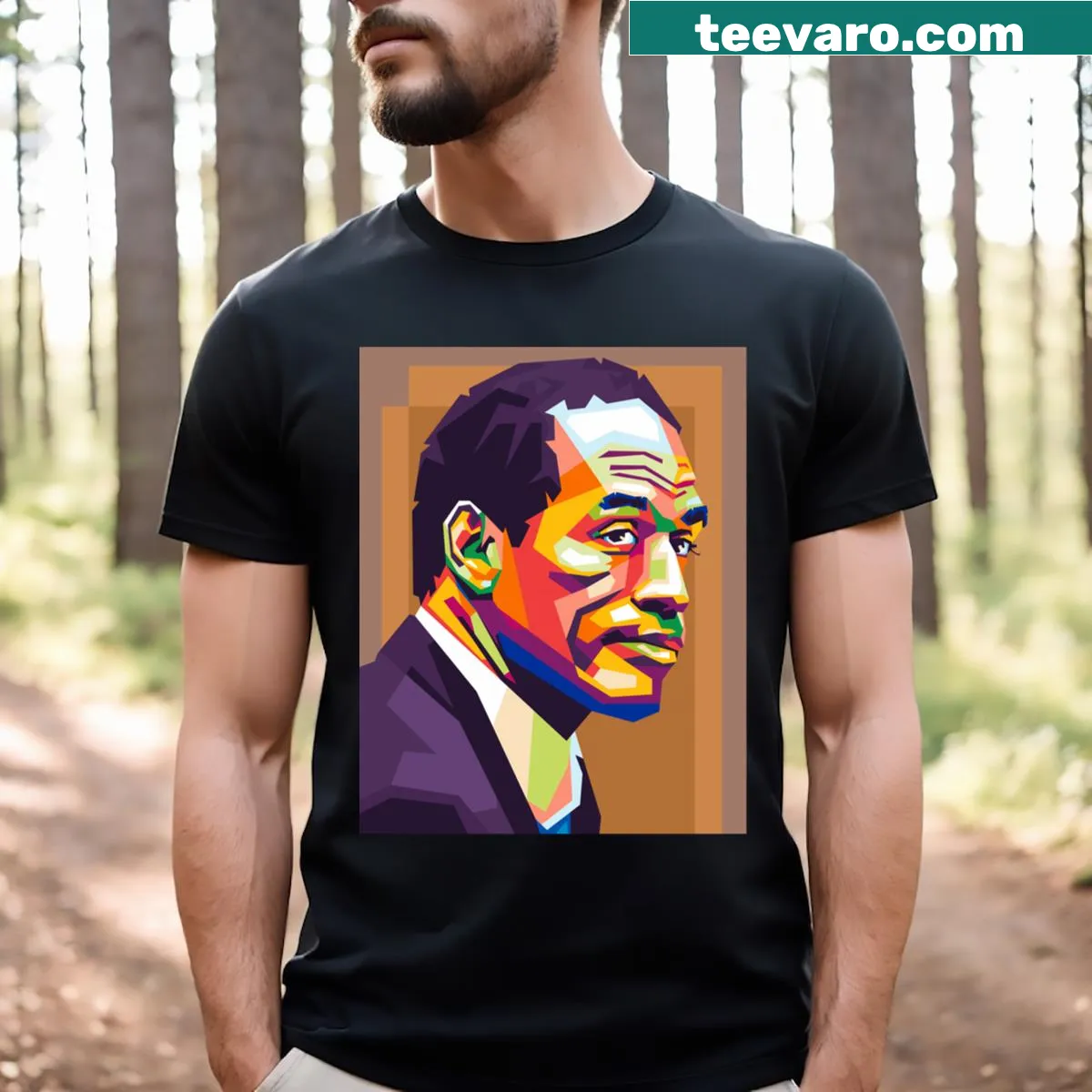 Vintage-style t-shirt honoring Oj Simpson with a nostalgic design — on a men's t-shirt