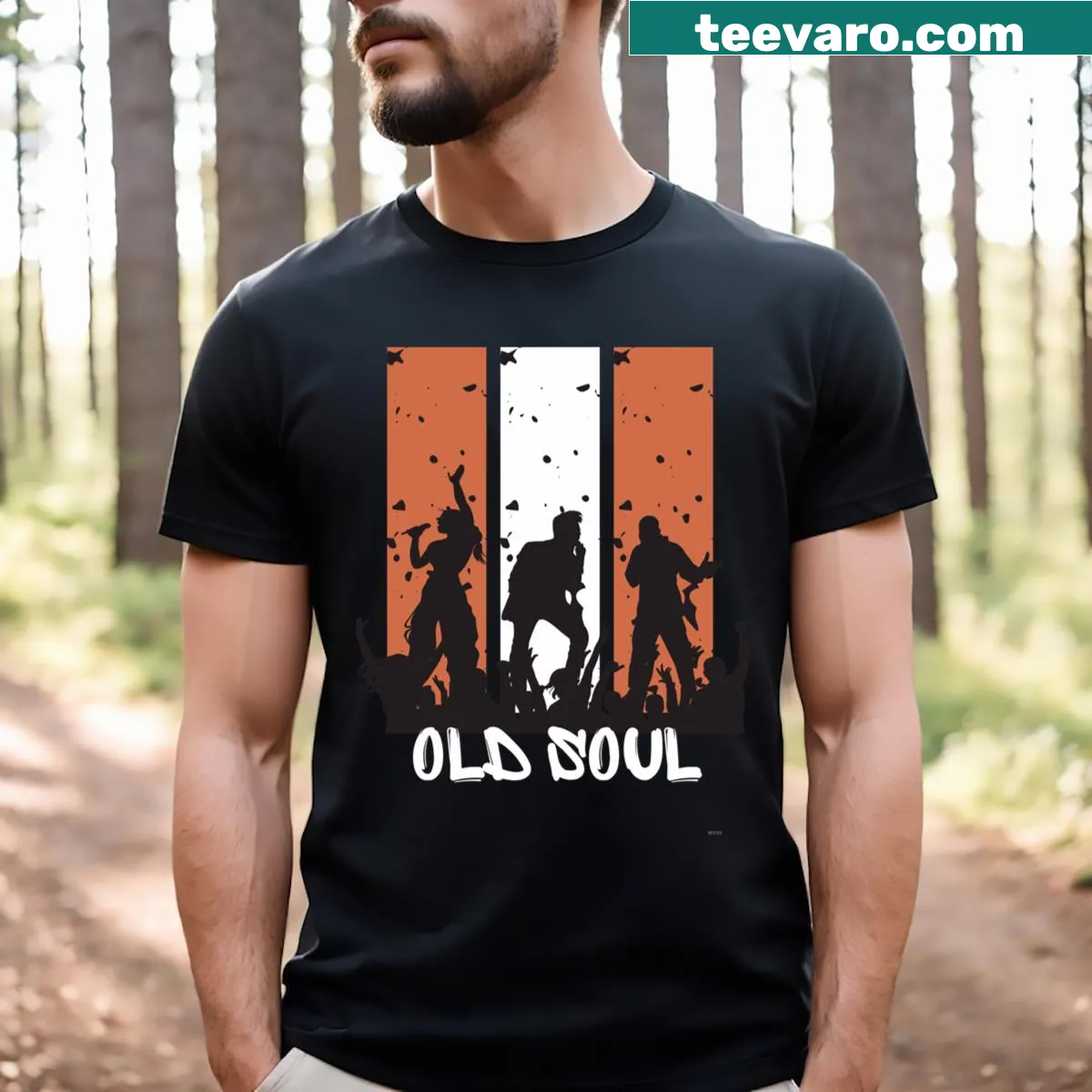 Artistic country music design on Oliver Anthony T-shirt — on a men's t-shirt