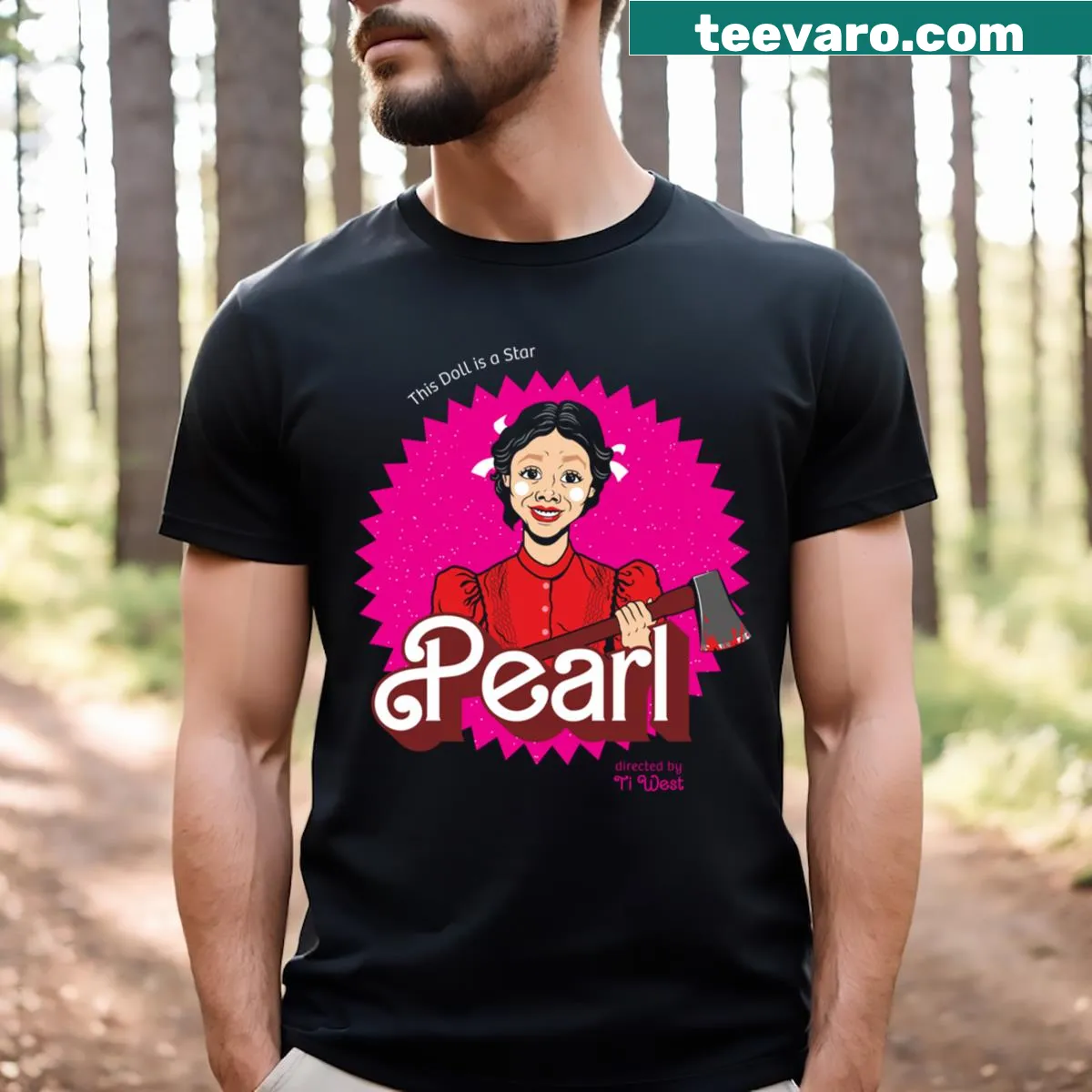 Minimalistic line-art T-shirt featuring a pearl design — on a men's t-shirt