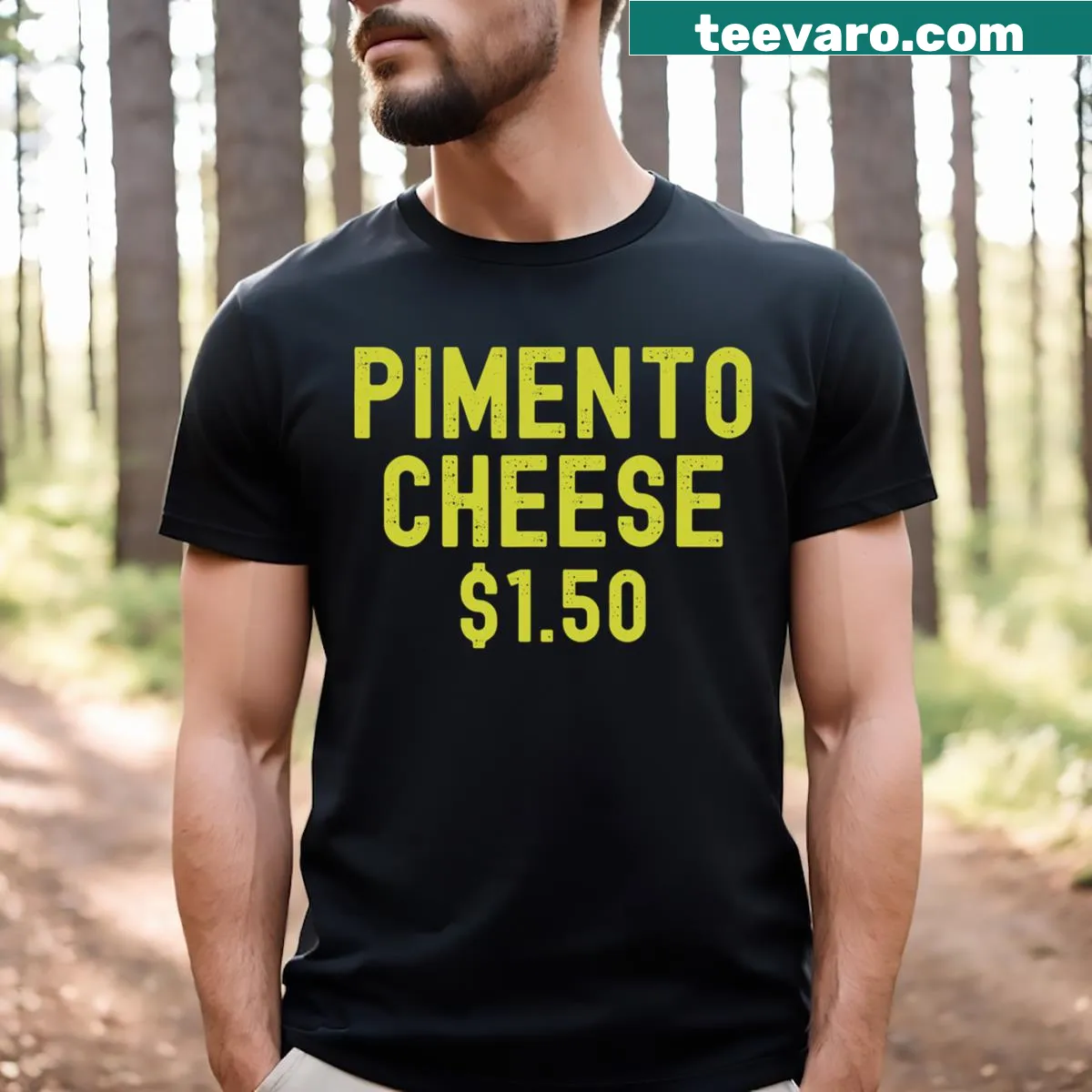 Golf Dad t-shirt with pimento cheese theme and typography — on a men's t-shirt
