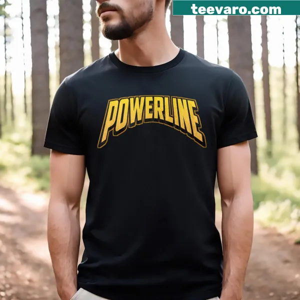 T-shirt featuring Powerline typography from animated movie