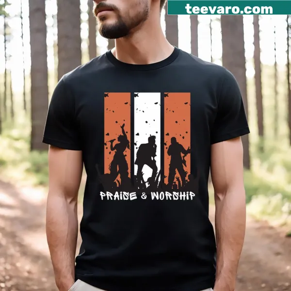 T-shirt featuring Praise and Worship typography design