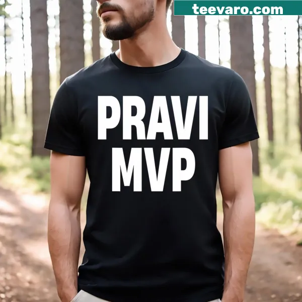 Bold typography tee saying 'Pravi MVP'