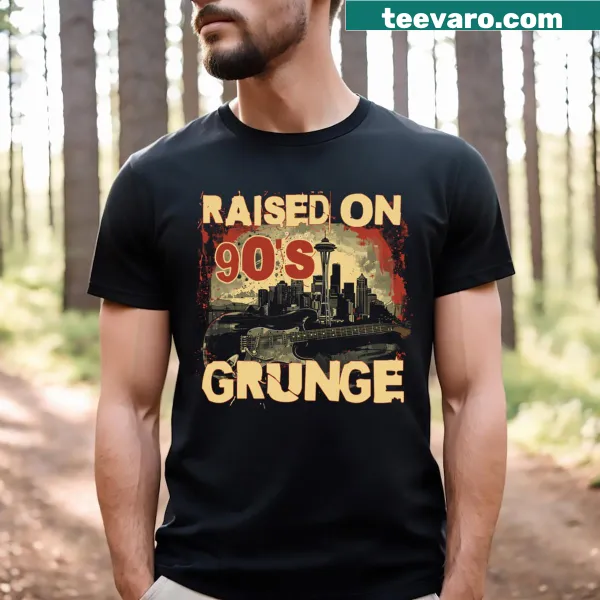 T-shirt featuring Raised On Grunge typography