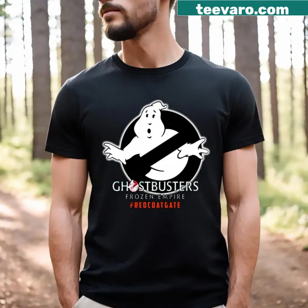 Badge-style graphic T-shirt celebrating Redcoatgate history