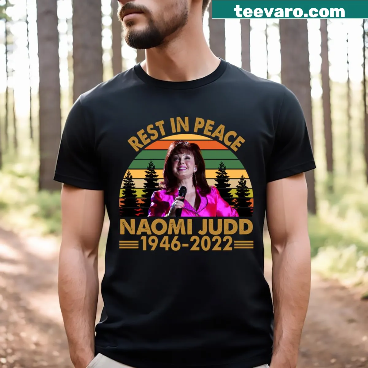 Sentimental typography t-shirt with the phrase 'Rest In Peace 1946 2022' — on a men's t-shirt