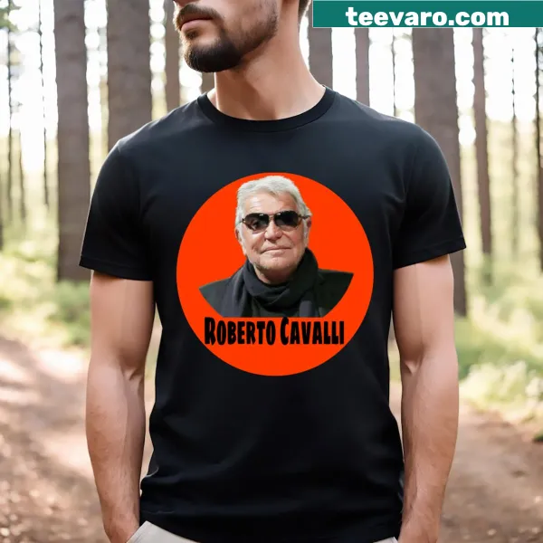 Minimalist Roberto Cavalli T-shirt with sleek lines and subtle typography