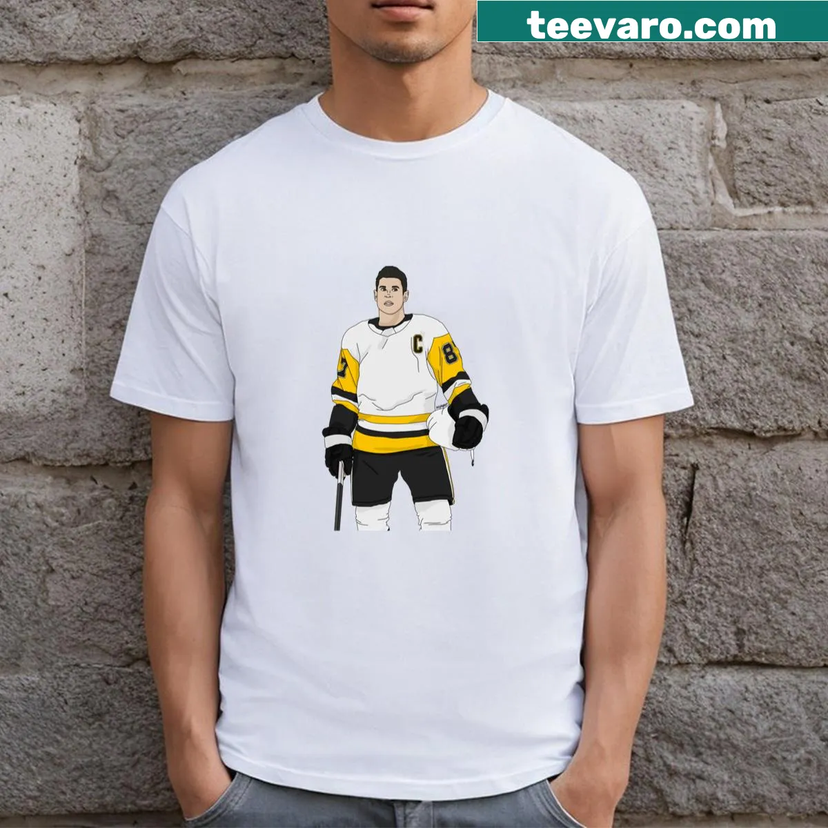 Tribute T-shirt featuring Sidney Crosby's name and number — on a men's t-shirt
