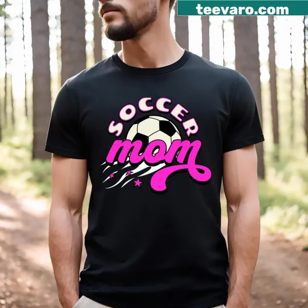 Soccer mom themed shirt with sporty typography.