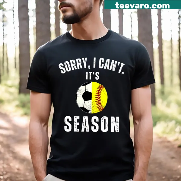 Playful sports mom shirt with 'Sorry I Can't' slogan.