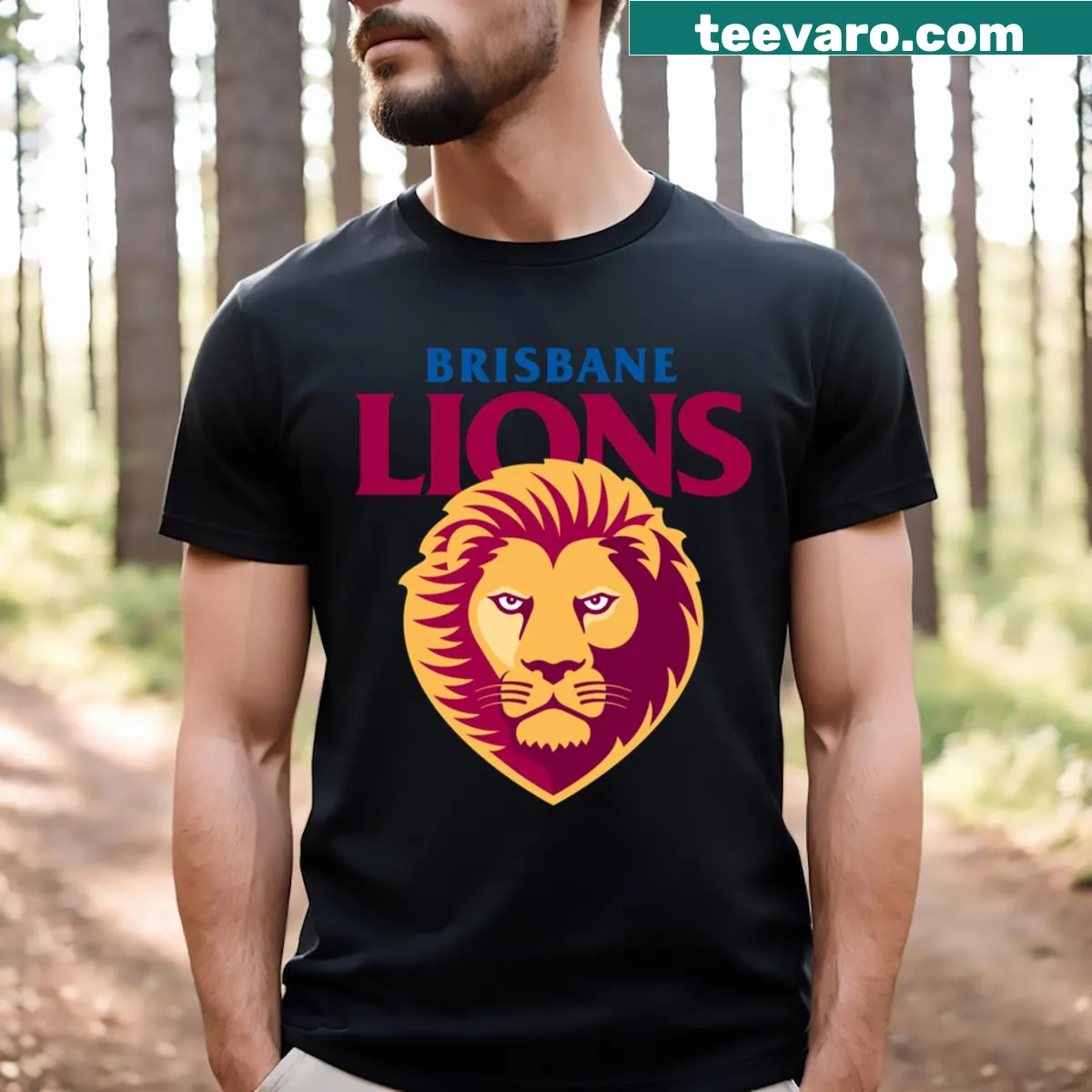 Bold lion graphic on a stylish essential t-shirt — on a men's t-shirt