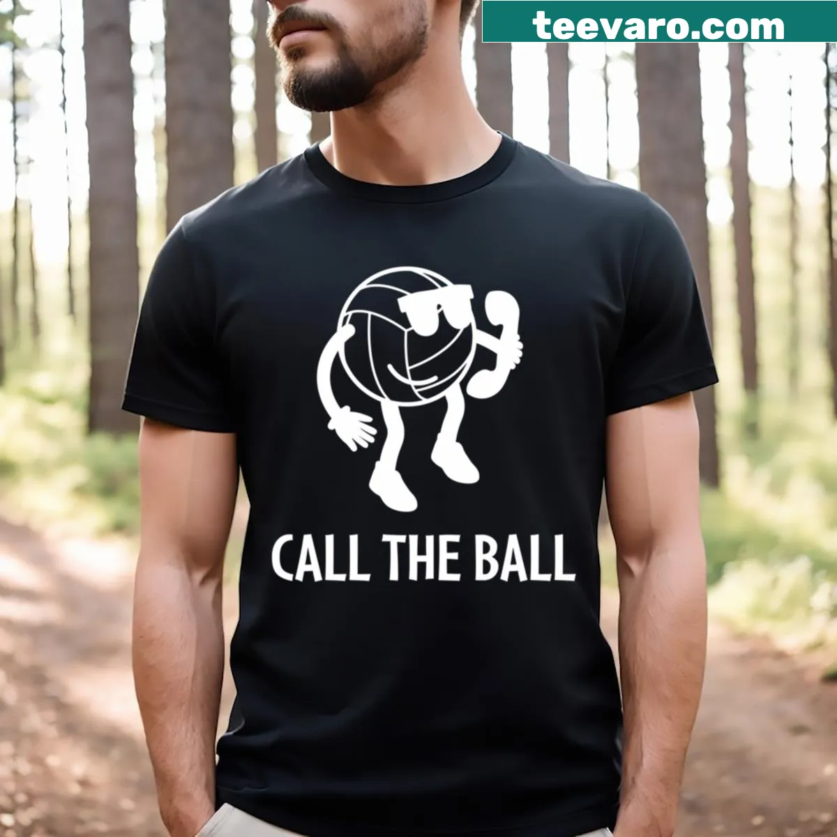 Humorous typography design saying 'Call The Ball' for volleyball fans — on a men's t-shirt