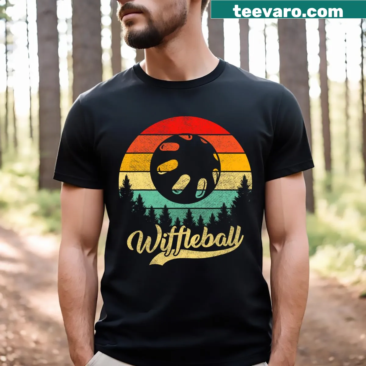 Funny text Wiffleball Legend King on a t-shirt with playful graphics — on a men's t-shirt