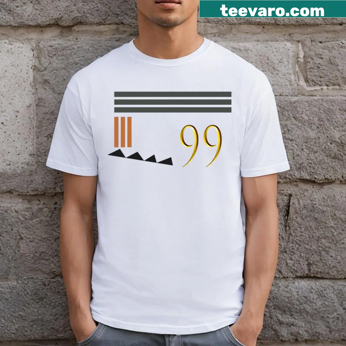 Sporty T-shirt with dynamic typography celebrating sports — on a men's t-shirt