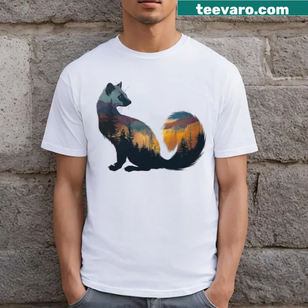 Cute illustration of a Humboldt marten on a T-shirt