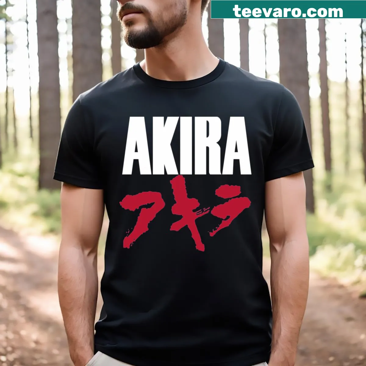 Essential Akira T-shirt with a minimalist design featuring iconic graphics — on a men's t-shirt