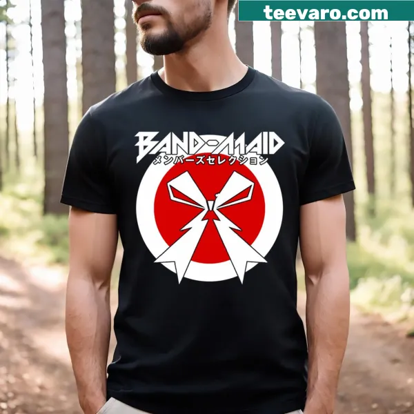 Bold Band Maid rock t-shirt featuring striking typography