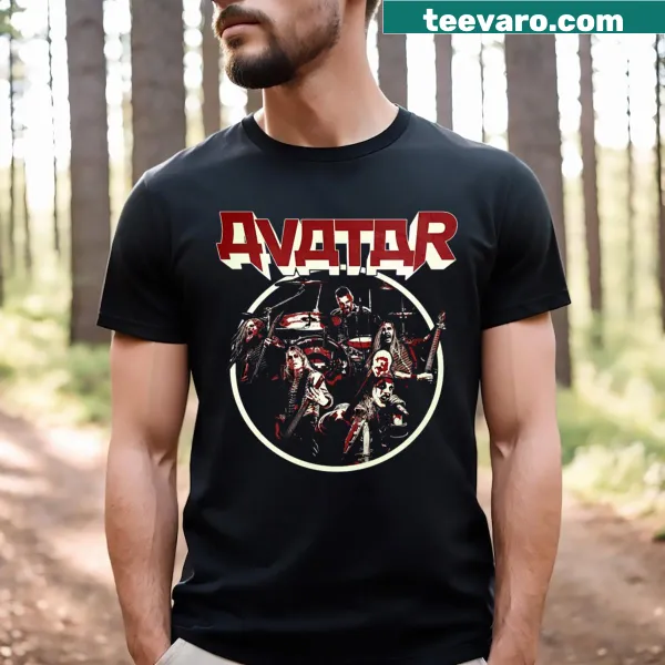 Artistic Avatar band t-shirt featuring bold imagery and intricate details