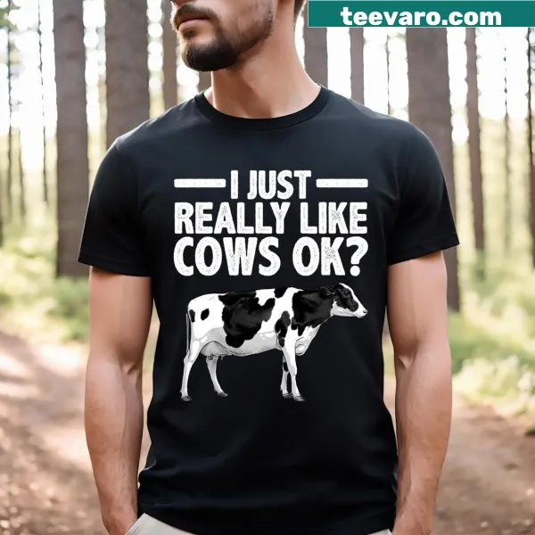 Illustrated T-shirt featuring a playful cow design