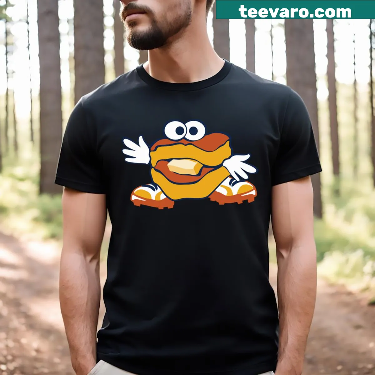 T-shirt featuring playful typography celebrating biscuits — on a men's t-shirt