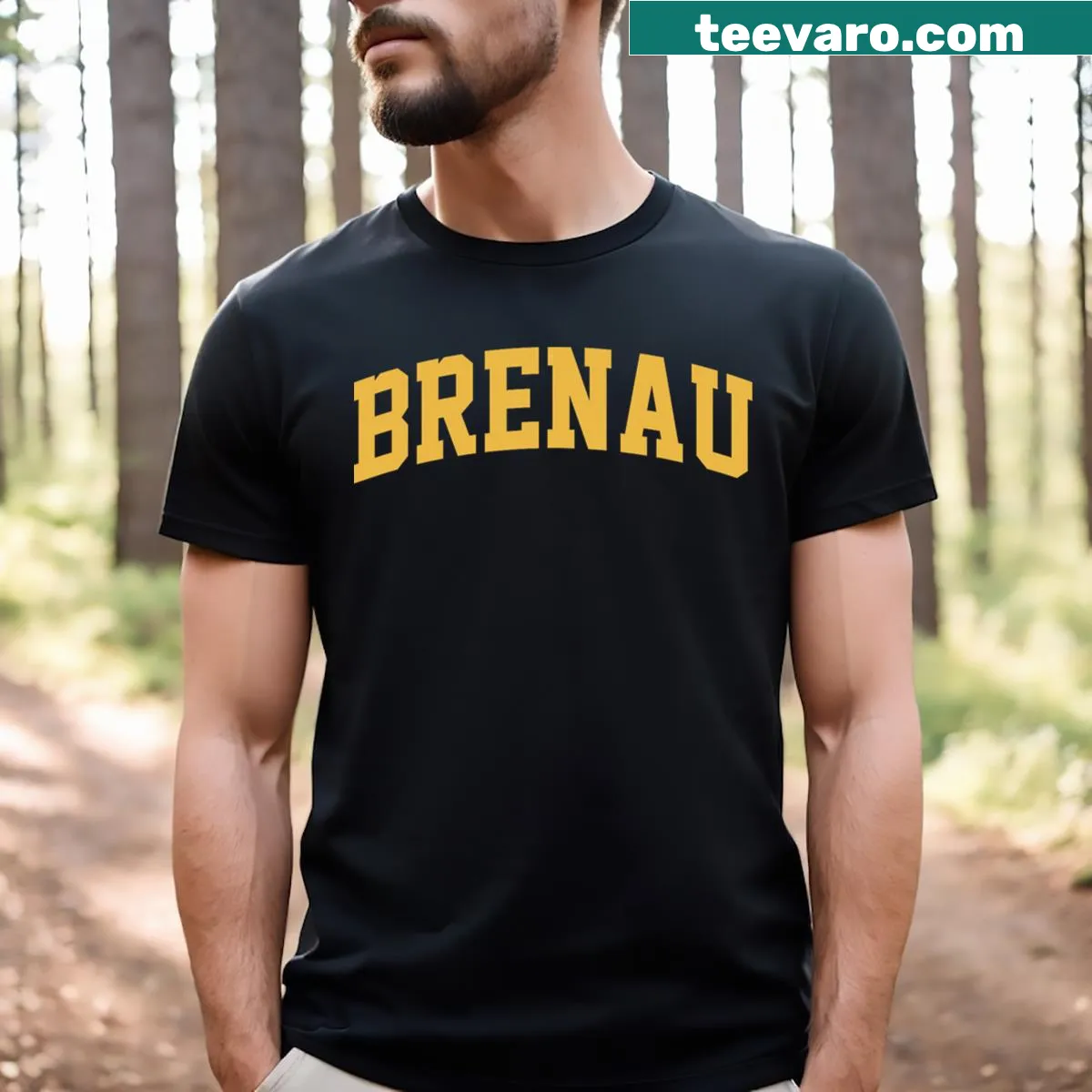 Retro Brenau College T-shirt with classic university graphics — on a men's t-shirt