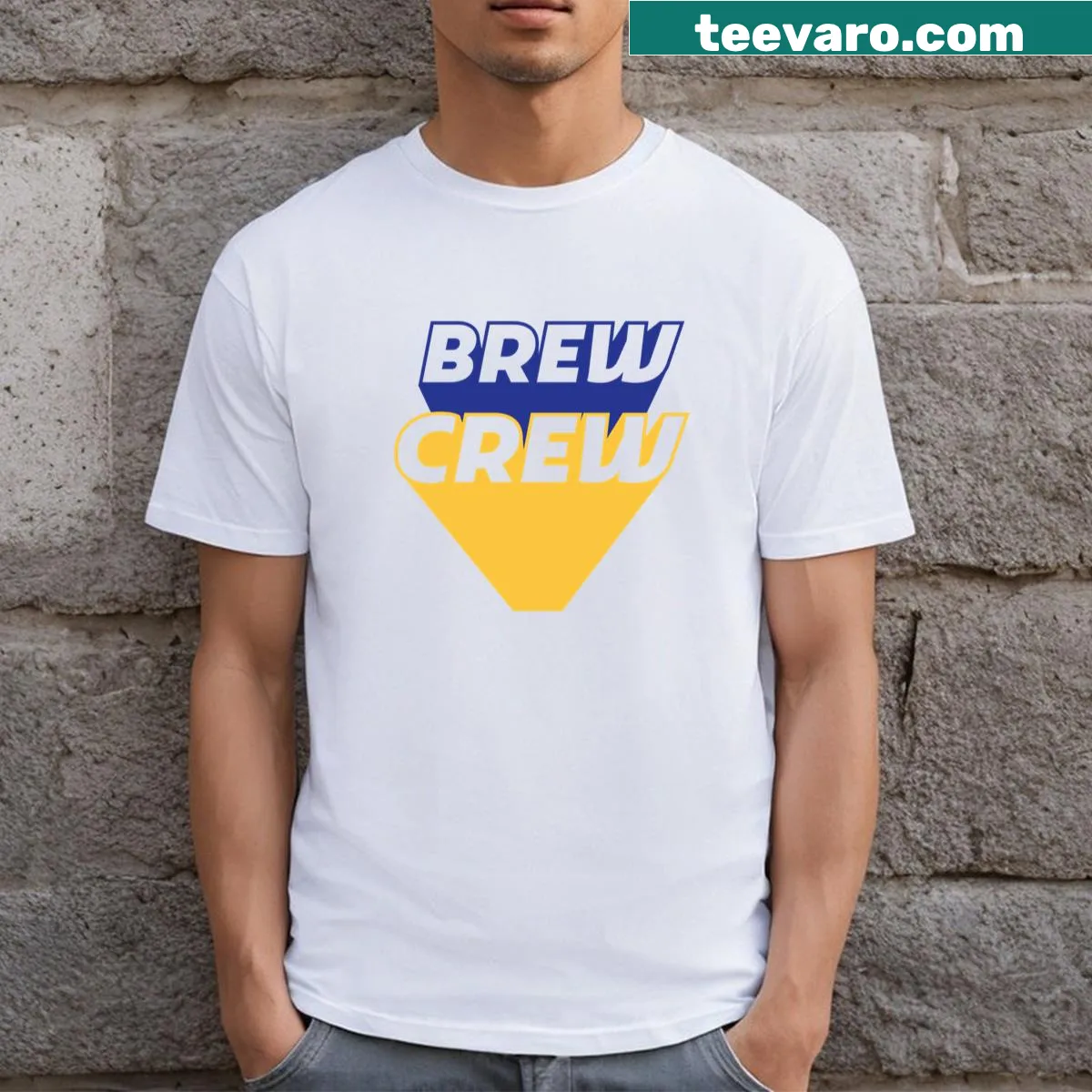 T-shirt celebrating coffee culture with playful typography — on a men's t-shirt