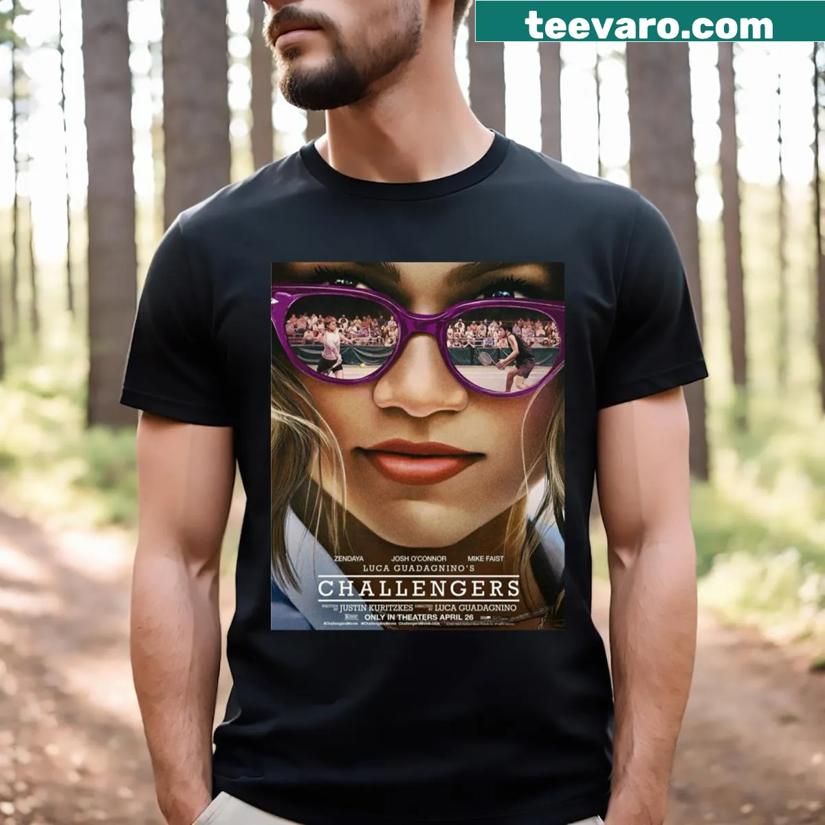 Challengers movie poster T-shirt for film enthusiasts — on a men's t-shirt
