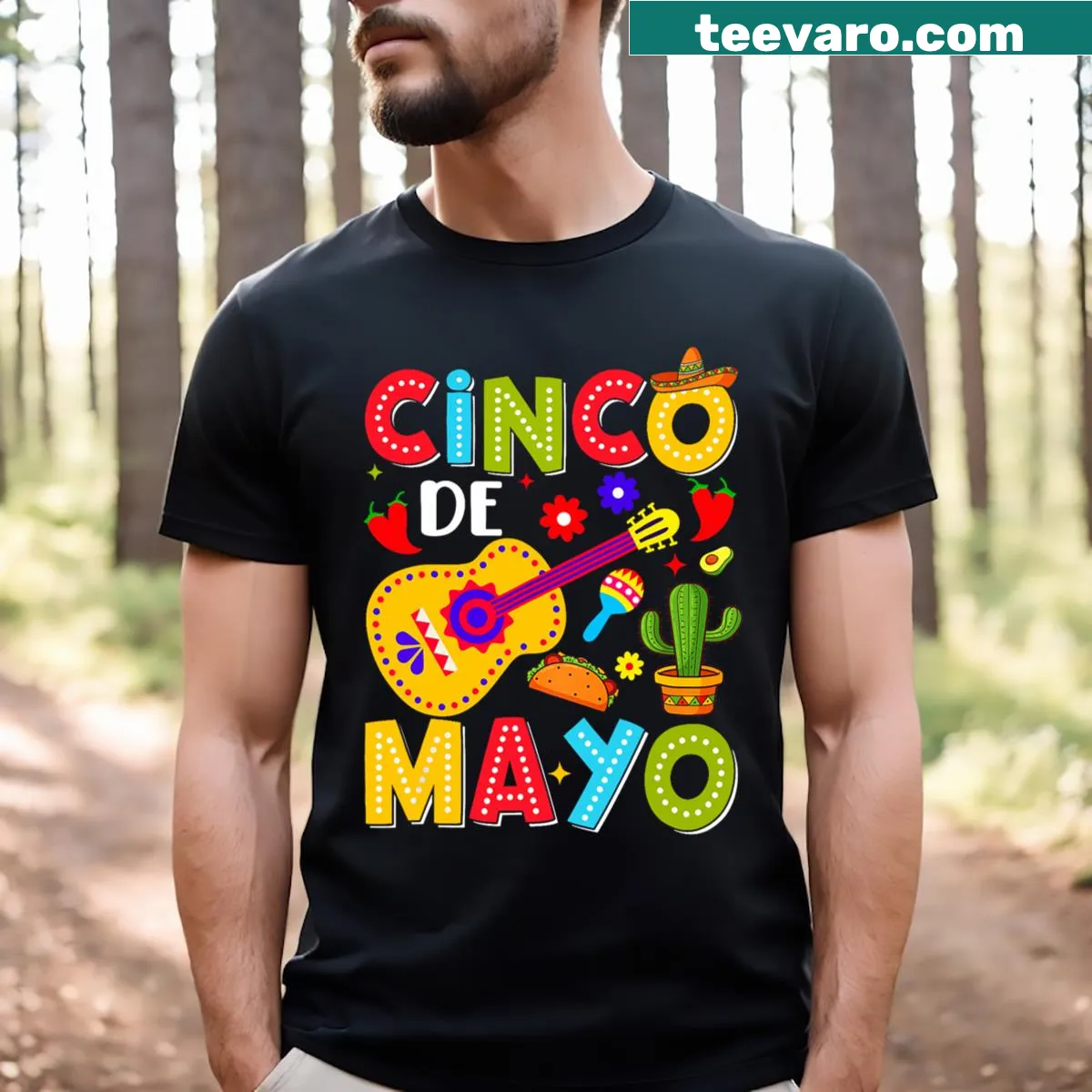 Cinco De Mayo Squad T-shirt for men with humorous graphic. — on a men's t-shirt
