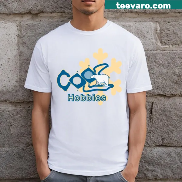T-shirt showcasing various hobbies in a fun typography design.
