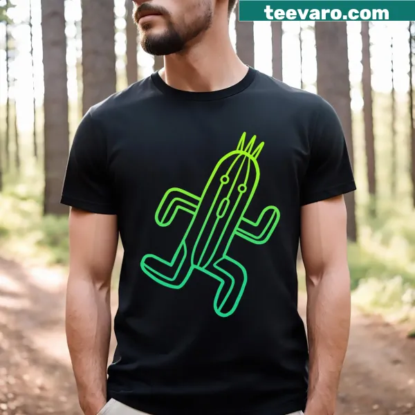 Cactuar character graphic from Final Fantasy on a t-shirt