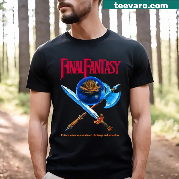 Classic Final Fantasy design on a t-shirt