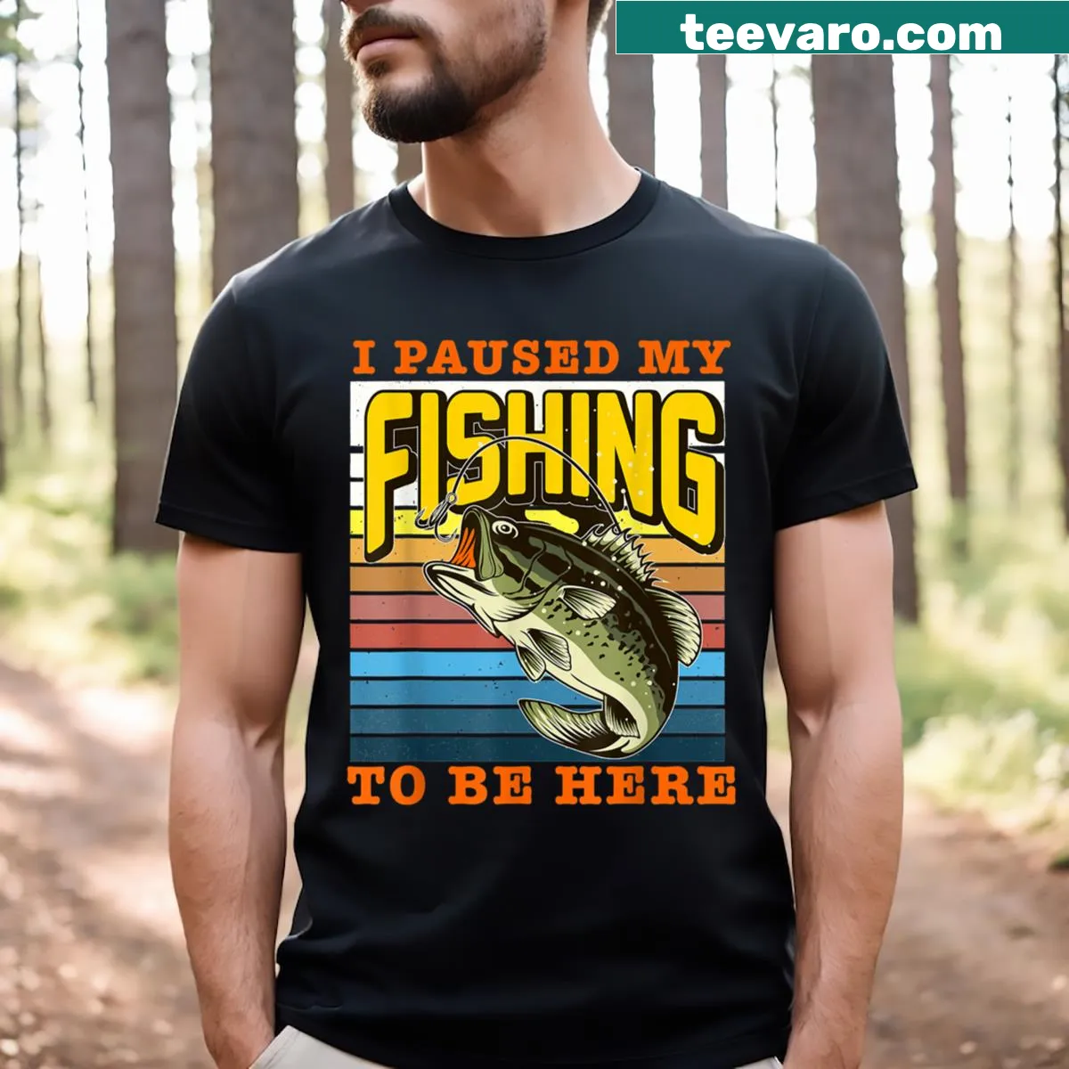 T-shirt with funny fishing quotes and humor design. — on a men's t-shirt