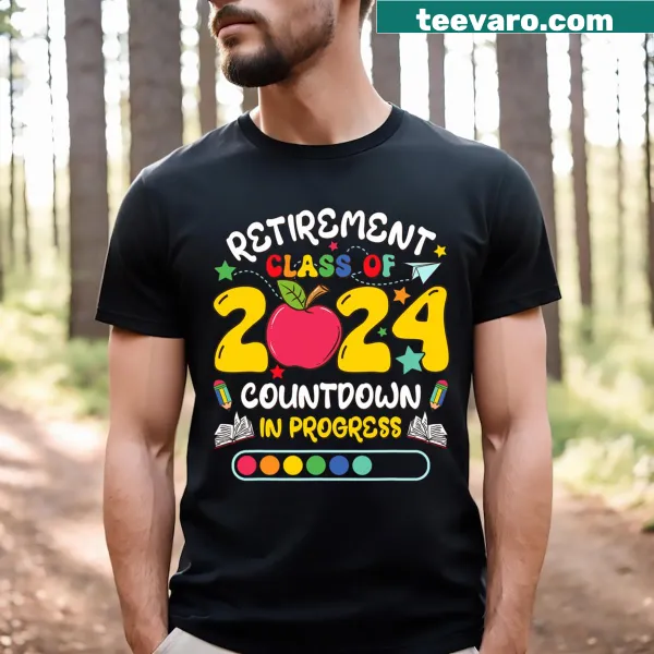 Funny retirement T-shirt for teachers with countdown graphic