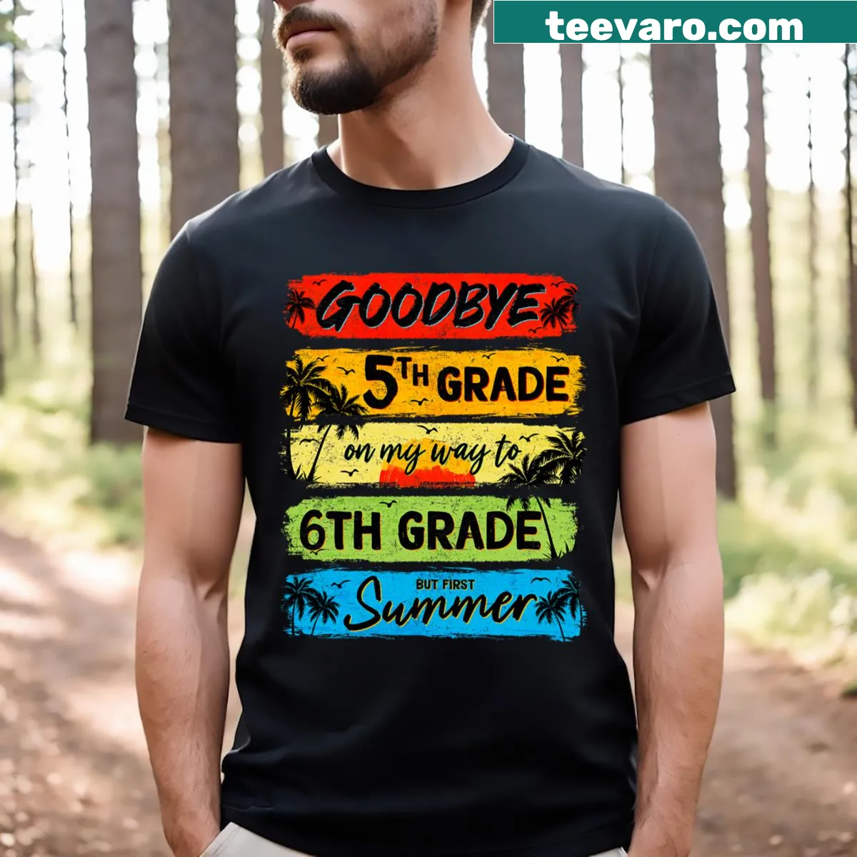 Sentimental T-shirt commemorating 5th-grade graduation for teachers and students — on a men's t-shirt