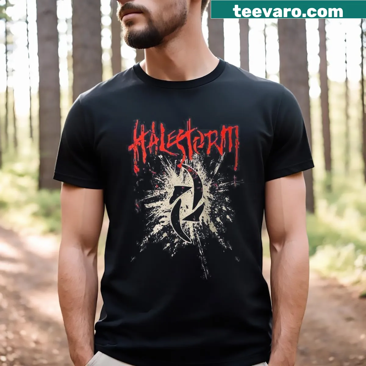 Halestorm band illustration on a women's tee shirt. — on a men's t-shirt