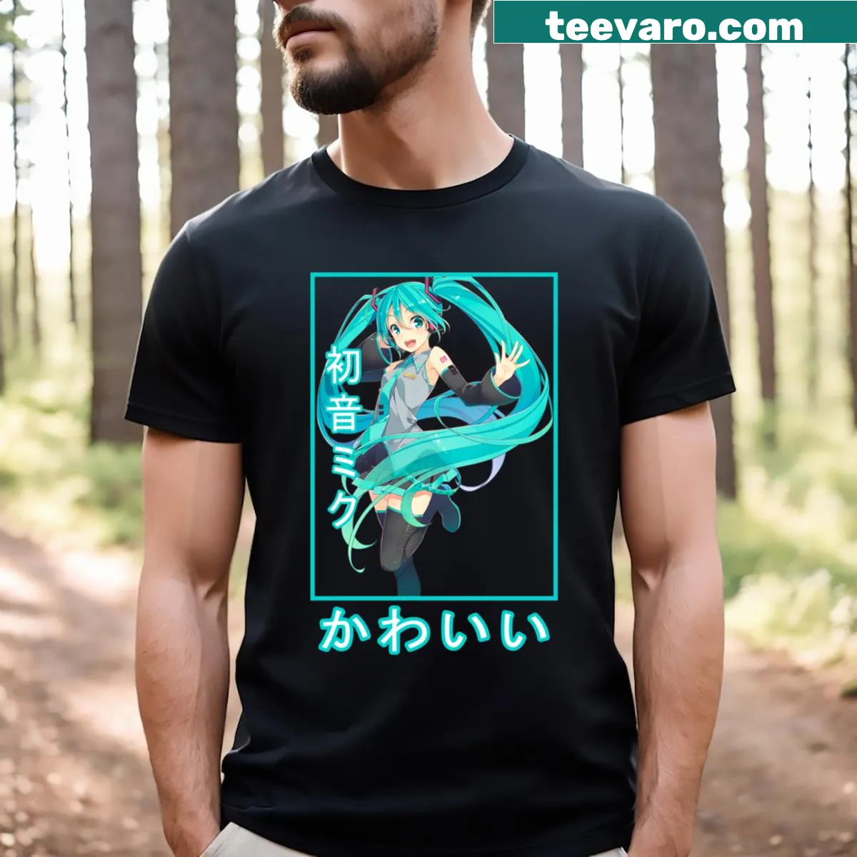Hatsune Miku t-shirt featuring an engaging graphic illustration — on a men's t-shirt