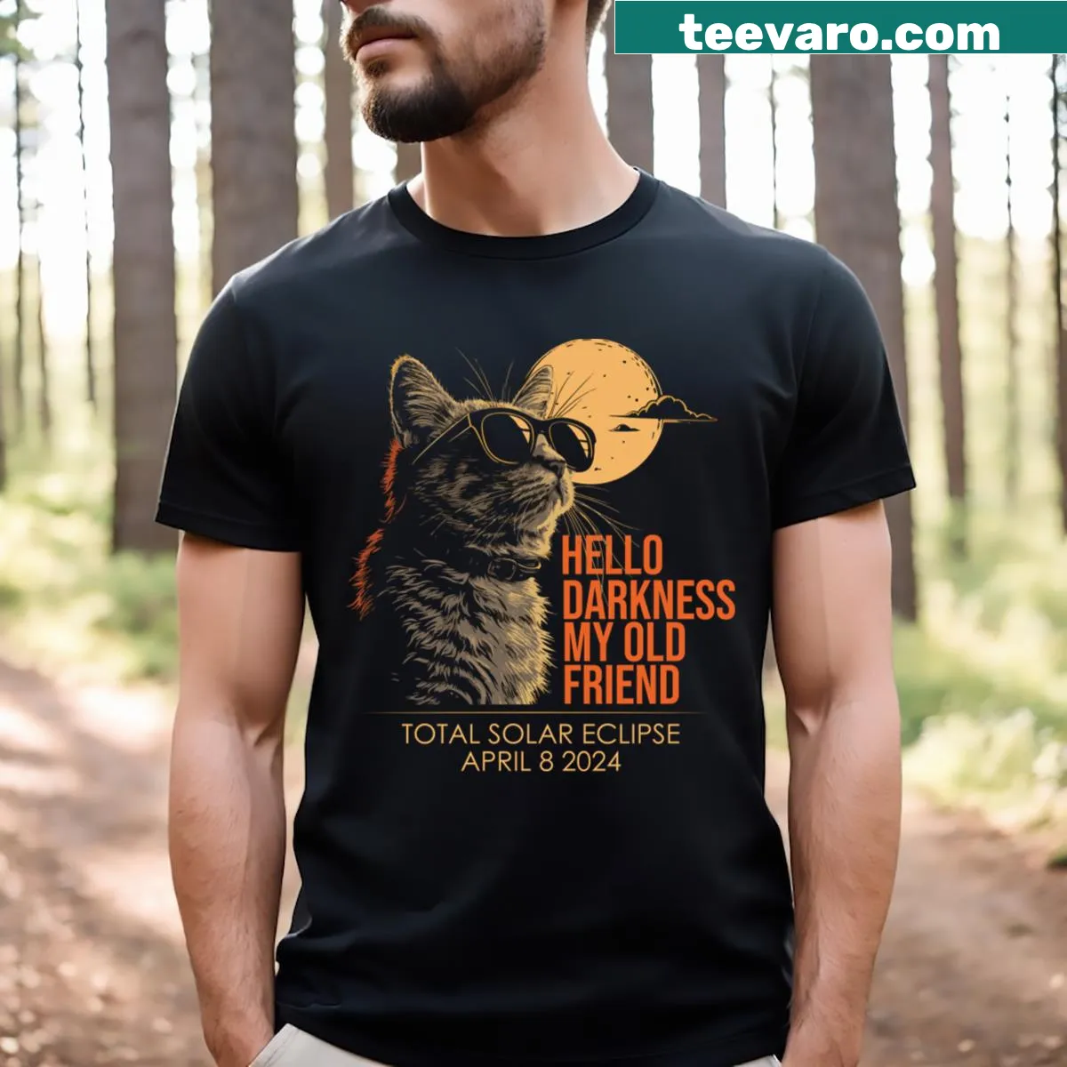 Solar Eclipse T-shirt featuring nostalgic text design — on a men's t-shirt